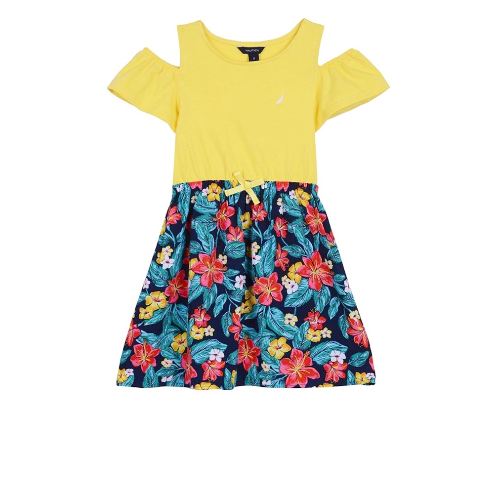 Nautica Girl’s Hawaiian Off-shoulder Dress Size 5T